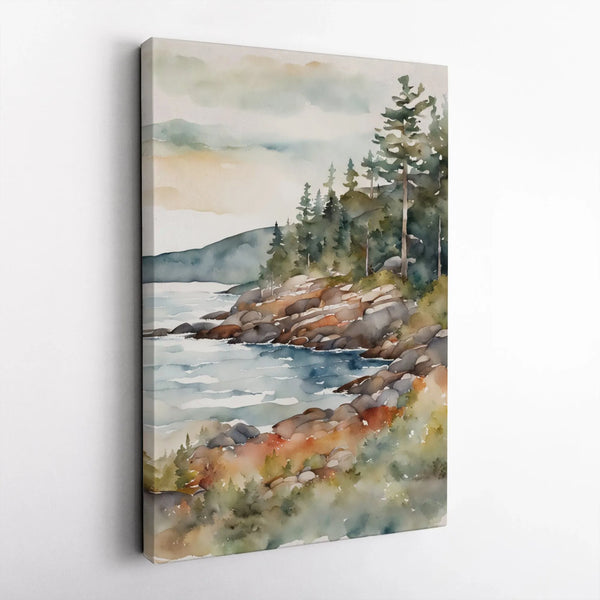 Watercolor Coast Landscape printable wall art digital download