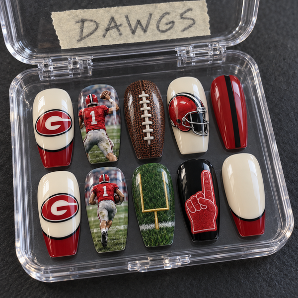Athens Football Fan Press On Nails