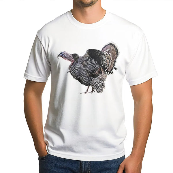 Wild Turkey T-Shirt | Realistic Bird Nature Graphic Print | Premium Soft Cotton | Thanksgiving Gift for Wildlife Enthusiasts