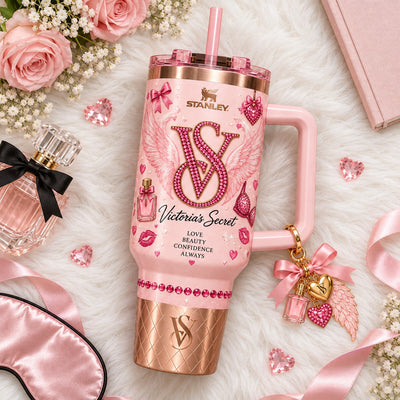 Pink Glam Angel Rhinestone 40oz Tumbler