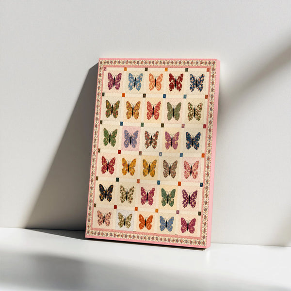 Vintage Butterfly Patchwork printable wall art digital download